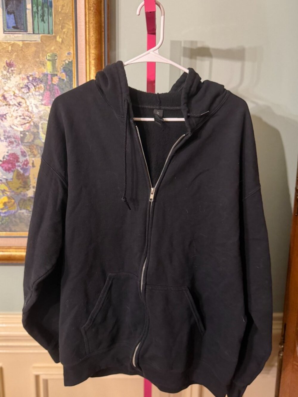 Gildan Black Full-Zip Fleece Hoodie Size L